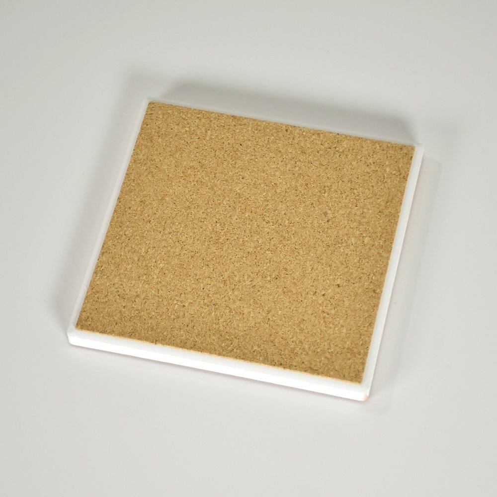 astarion art nouveau ceramic coaster Cork backing on the underside of the Astarion ceramic coaster, non-slip base