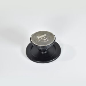 owlbear phone grip — engraved metal cap